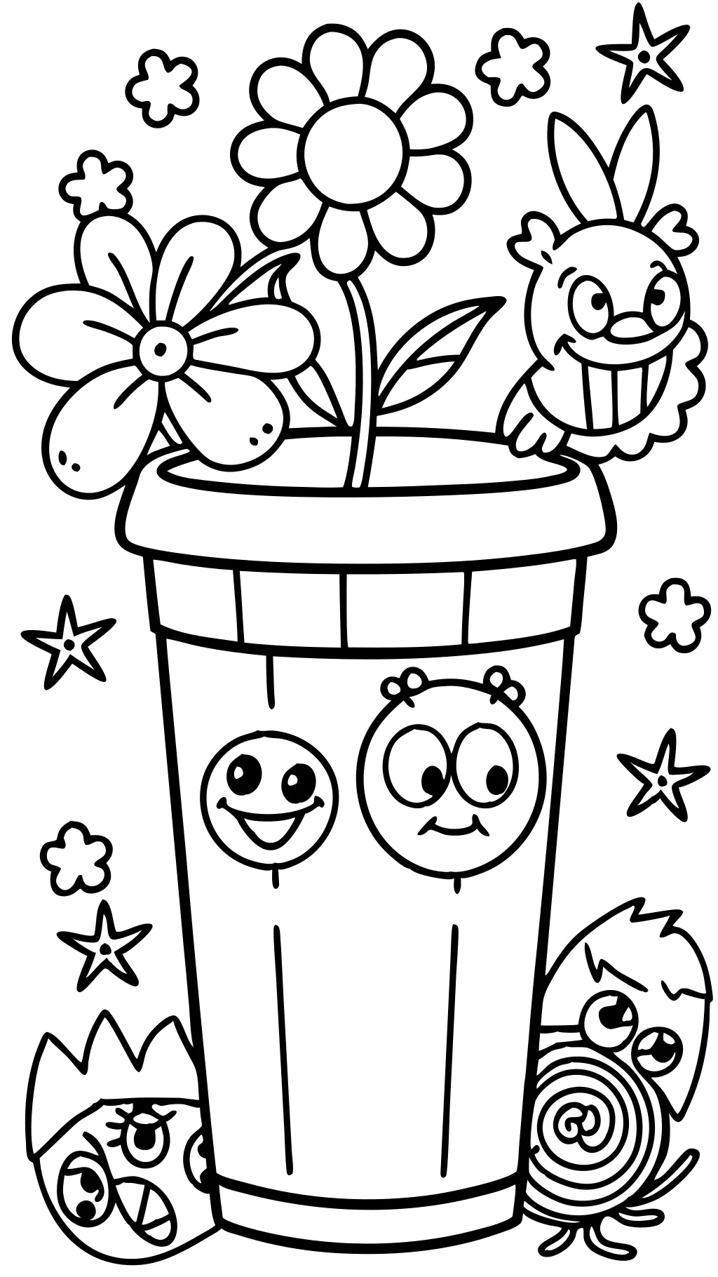 garbage can coloring page